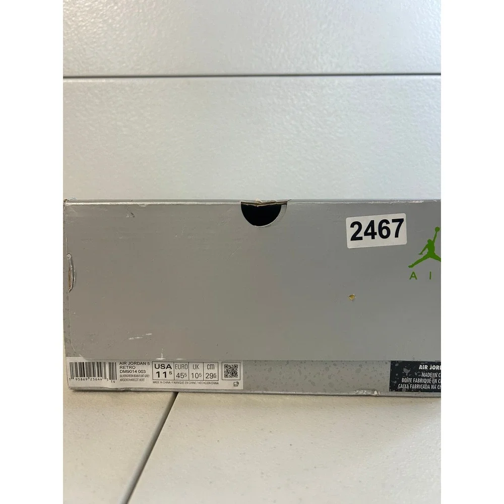 Air Jordan 5 Retro Green Bean 2022 Silver Grey Mens Size 11.5 #2467